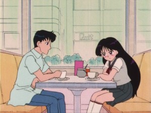 Mamoru and Rei have a romantic coffee date