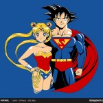 Idols shirt - Sailor Moon as Wonder Woman & Goku as Superman - Ript Apparel