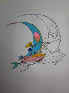 Toon Makers' Sailor Moon cel - Sailor Moon on her Sky Flyer