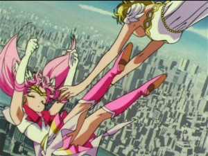 Sailor Moon - Princess Serenity catching Super Sailor Chibi Moon