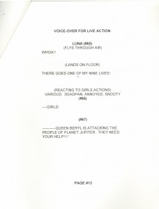 Toon Makers' Sailor Moon voice-over session script page 13