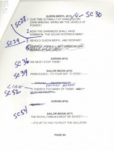 Toon Makers' Sailor Moon voice-over session script page 4