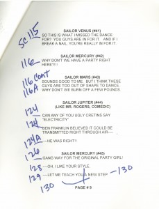 Toon Makers' Sailor Moon voice-over session script page 9