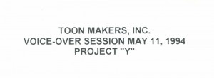 Toon Makers' Sailor Moon voice-over session script title