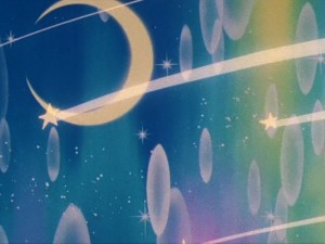 Sailor Moon episode 1 - Title screen - Shooting stars