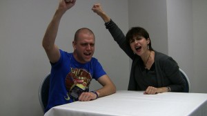 Adam and Terri Hawkes screaming "Moon Healing Activation" at G-Anime 2013