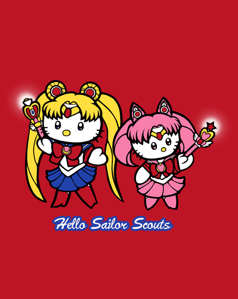 Hello Sailor Scouts - Sailor Moon/Hello Kitty t-shirt at ShirtPunch