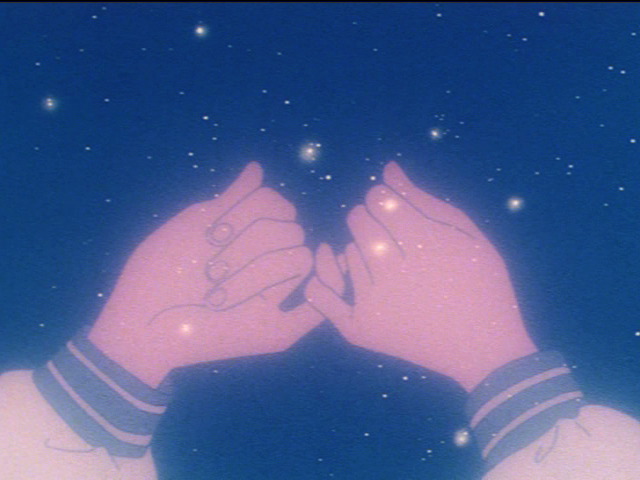 Kazuko Tadano and Hiromi Matsushita make a promise in the Sailor Moon anime