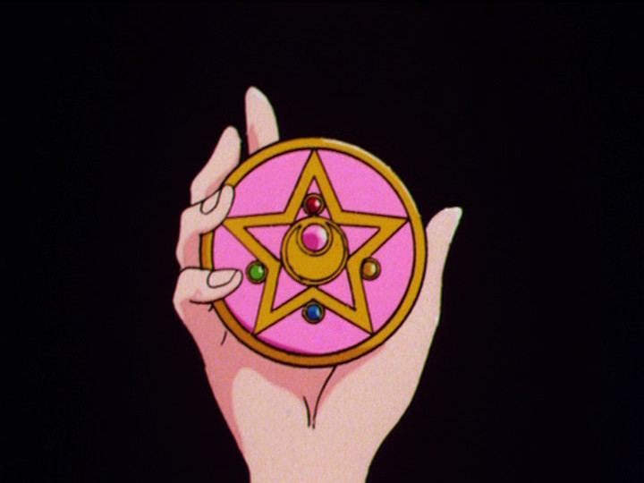 Sailor Moon transforming with the Crystal Star Brooch in Sailor Moon R