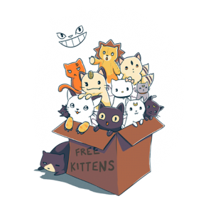 TeeFury - Free Kitten - Featuring Artemis, Luna and Diana