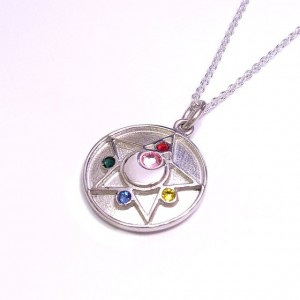 Sailor Moon Silver Crystal Star Brooch Necklace from Bandai