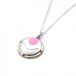 Sailor Moon Silver Transformation Brooch Necklace from Bandai