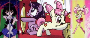 Sailor Saturn and Sailor Chibi Moon in the My Little Pony: Friendship is Magic comic book