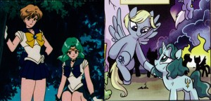 Sailor Uranus and Sailor Neptune in the My Little Pony: Friendship is Magic comic