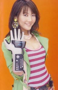 Haruko Momoi wearing a Power Glove