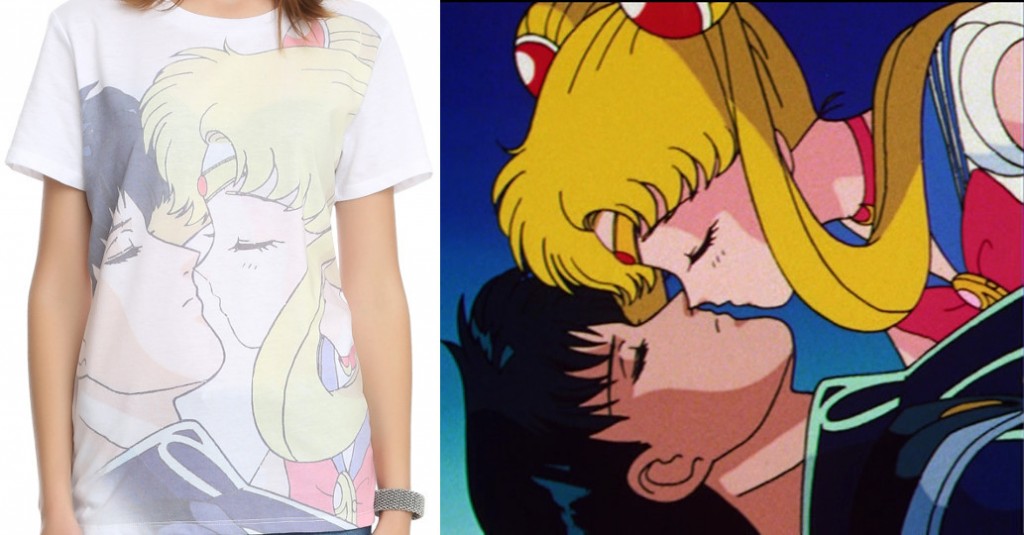 Hot Topic shirt featuring Sailor Moon not kissing Endymion because he is dead