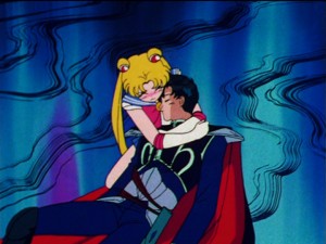Sailor Moon with Endymion as he dies