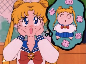Sailor Moon episode 4 - Usagi worried she's fat