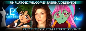 Sabrina Grdevich, the voice of Anne and Sailor Pluto, at Unplugged Expo