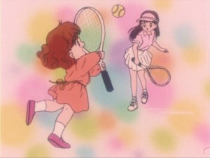 Sailor Moon episode 14 - Young Naru and Rui playing tennis