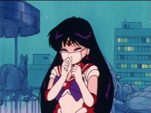 Sailor Moon episode 19 - Sailor Mars wearing a mask