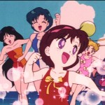 Sailor Moon episode 20 - Sakiko, Rei, Ami and Usagi at the beach