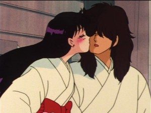 Sailor Moon episode 30 - Rei kissing Yuuichirou