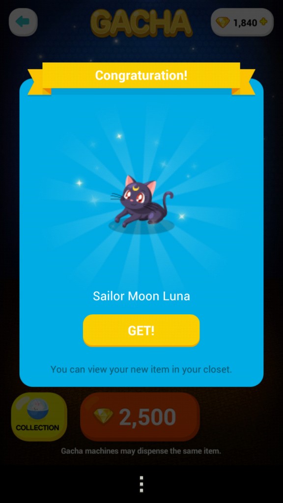 Sailor Moon in Line Play - Luna