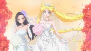 Sailor Moon Crystal Act 5 - Yumiko and Usagi in wedding dresses