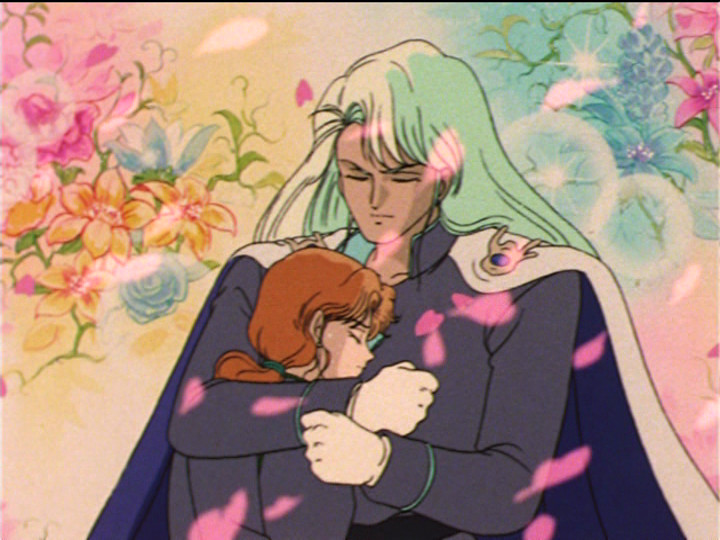 Sailor Moon episode 35 - Kunzite holding Zoisite while he dies
