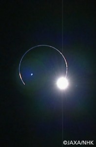 Lunar eclipse as seen from the Moon