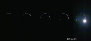 Lunar eclipse as seen from the Moon