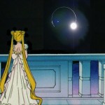 Princess Serenity staring at the Earth during a Lunar eclipse