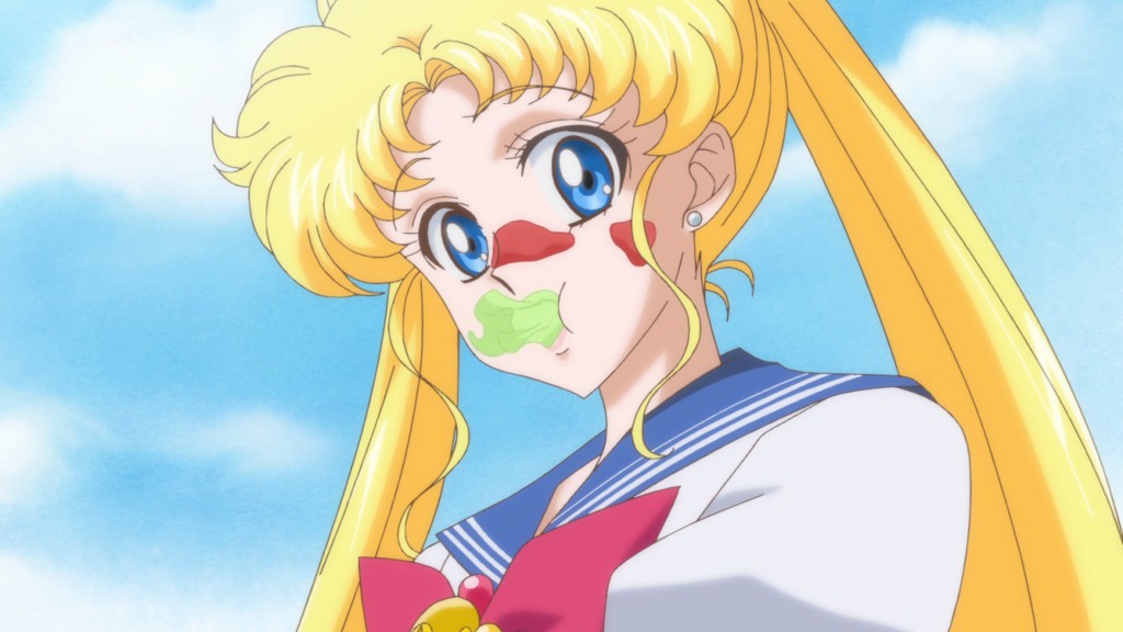 Sailor Moon Crystal Act 7 - Usagi with ketchup on her face