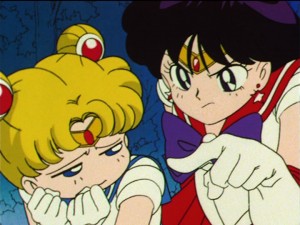 Sailor Moon episode 43 - Sailor Mars yelling at Sailor Moon