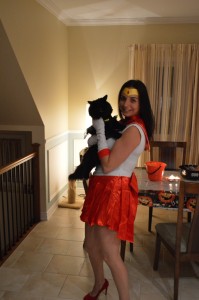 Véronique as Sailor Mars and Luna as Batgirl