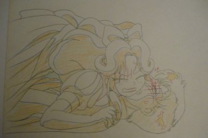 Sailor Moon Cel - Natsumi and Mamoru - Pencil