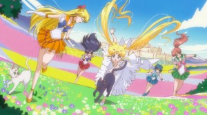 Sailor Moon Crystal Act 9 -  Princess Serenity and her Guardians with Luna and Artemis