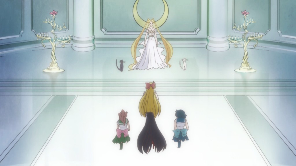 Sailor Moon Crystal Act 9 - Princess Serenity and the cats with the Sailor Guardians