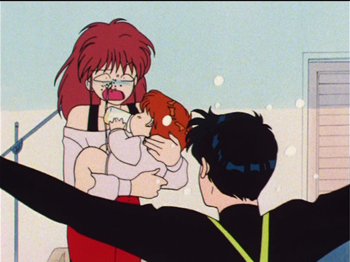 Sailor Moon R episode 53 - Manami peeing in Natsumi's face