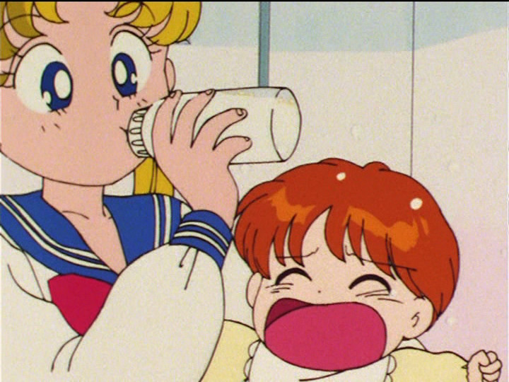 Sailor Moon R episode 53 - Usagi stealing Manami's bottle
