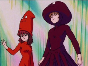 Sailor Moon R episode 54 - Natsumi and Seijuro dressed as squids