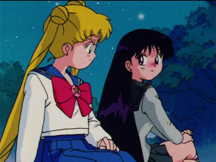 Sailor Moon R episode 54 - Usagi and Rei tolerating each other for a change