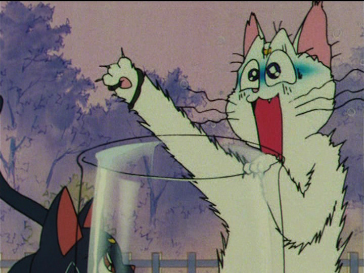 Sailor Moon R episode 58 - Artemis getting his energy drained