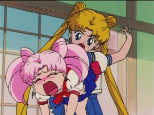 Sailor  Moon R episode 60 - Usagi slapping Chibiusa