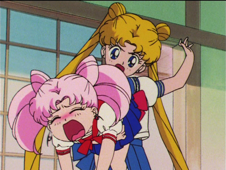Sailor Moon R episode 60 - Usagi slapping Chibiusa