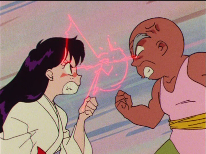 Sailor Moon R episode 63 - Rei and her Grandpa fighting