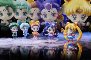 Ayakashi Sisters Petit Chara figures - Petz, Berthier, Calaveras, Koan and Sailor Moon
