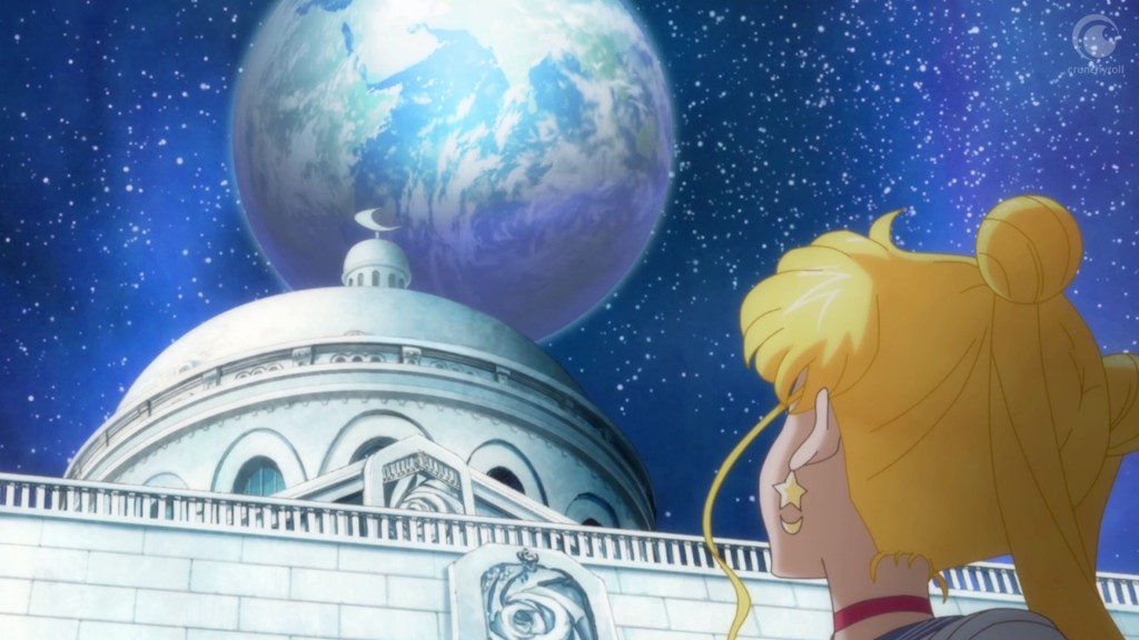 Sailor Moon Crystal Act 14 - Sailor Moon looking at the Earth