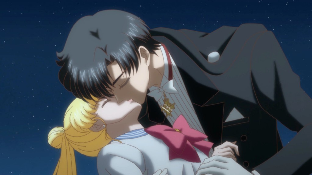 Sailor Moon Crystal Act 14 - Tuxedo Mask kissing Usagi